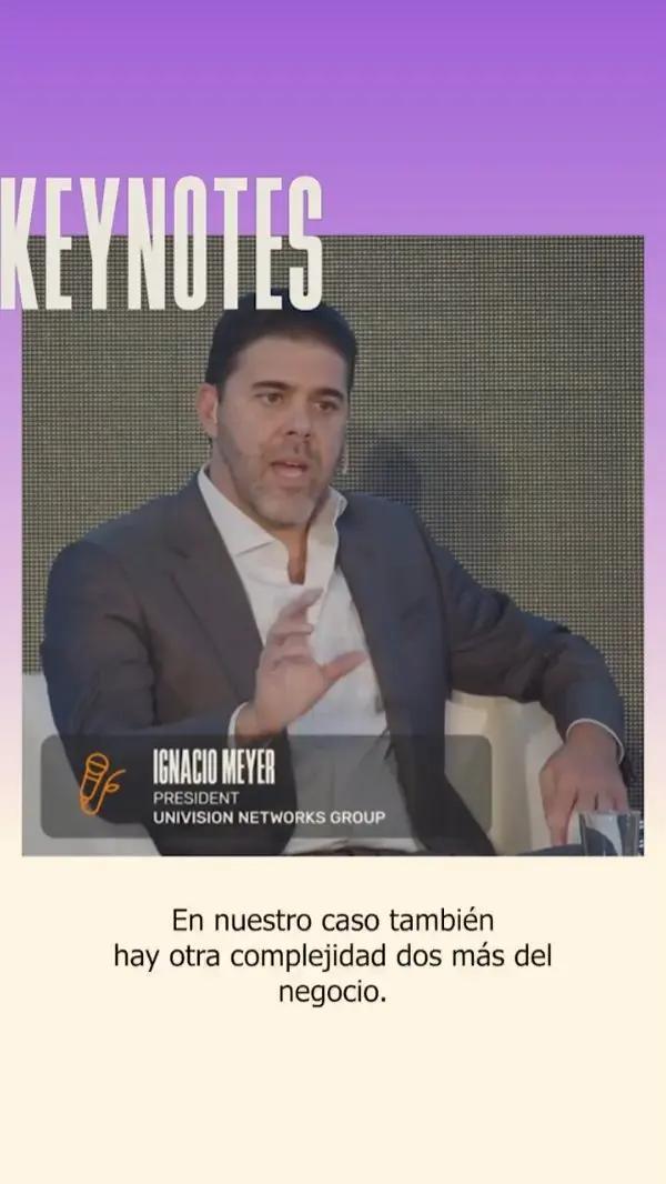 ¿Puede la TV tradicional reinventarse en la era del streaming?

Durante su participación en la pasada edición de #IberseriesyPlatinoIndustria, Ignacio Meyer (@televisaunivision), reflexionó en una #Keynote sobre cómo reconectar con la audiencia y habló de los retos a los que se enfrentan en la medición y comercialización de contenidos.

🙌 Sigue de cerca las novedades de esta edición 👇
https://iberseriesplatinoindustria.com/actualidad/